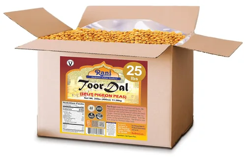 Vista 4 de Rani Toor Dal (guisantes de paloma dividida) 400 oz (25 libras) 25.0 lbs Caja a granel ~ Todo natural Apto para gluten Sin OMG Vegano Origen