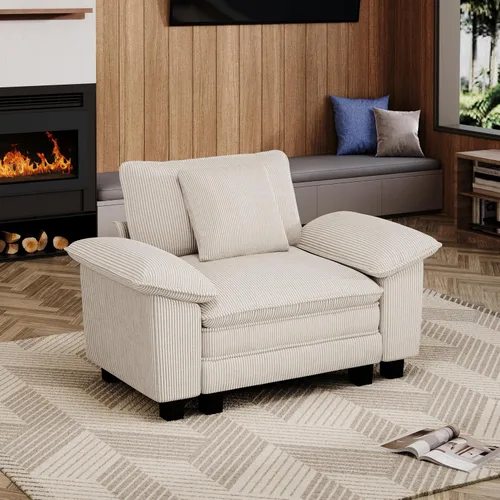Vista 18 de Sofá seccional en forma de U de 123 pulgadas con cojines tipo nube, juego de sofá modular de asiento profundo con 5 asientos y 2 otomanos, brazos