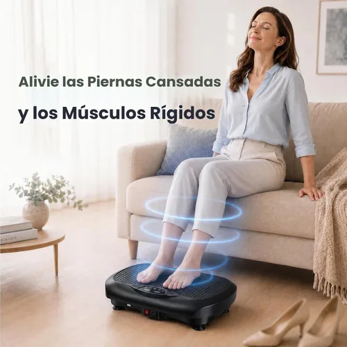 Vista 4 de Natini Vibration Plate Exercise Machine, 990 Speed Levels Whole Body Vibrating Plate for Lymphatic Drainage, Home Workout Equipment with Resistance
