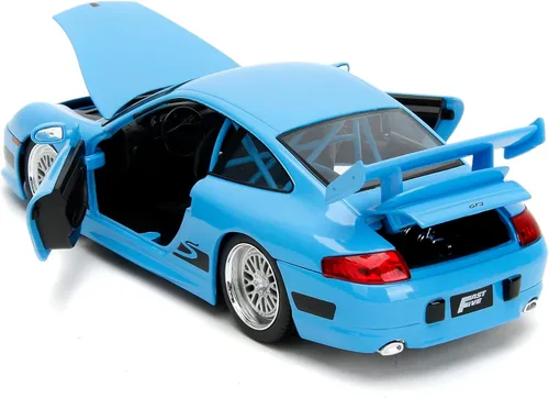 Vista 4 de Jada Toys Fast & Furious Brian's Porsche 911 GT3 RS 1:24 - Coche fundido a presión, juguetes para niños y adultos