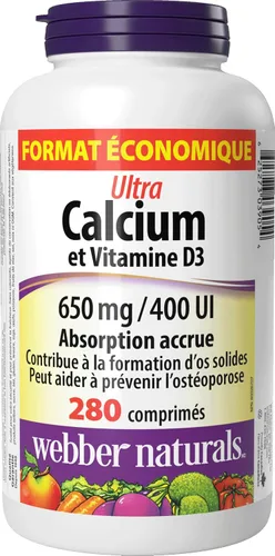 Vista 2 de Webber Naturals Ultra calcio con vitamina D3, absorción mejorada, 280 tabletas