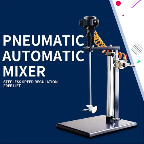 Vista 3 de CURIND Mezclador neumático de pintura, potente mezclador neumático de mano, motor neumático 5 galones/20L pintura recubrimiento mezclador a prueba