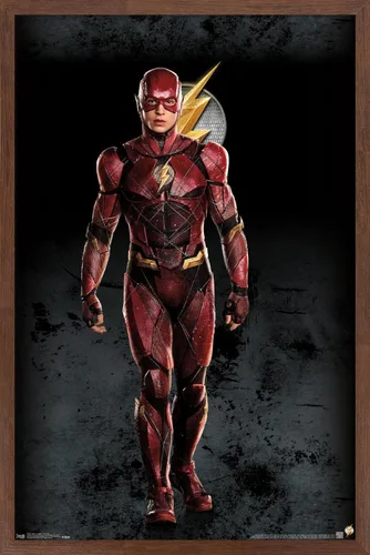 Vista 15 de Trends International Película de DC Comics - Liga de la Justicia - Póster de pared The Flash, 14.725 x 22.375 pulgadas, versión enmarcada de madera