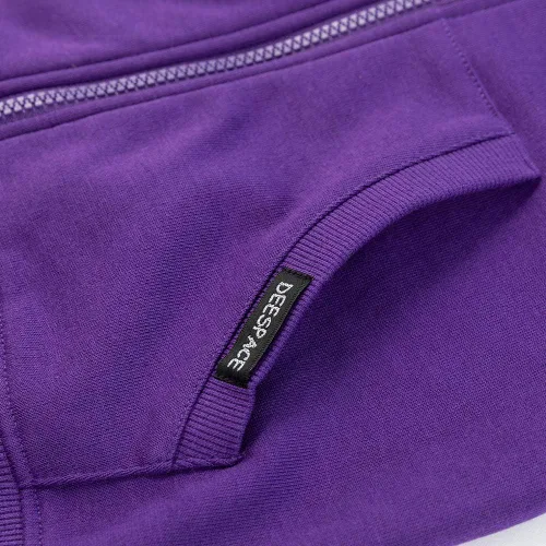 Vista 5 de DEESPACE Sudadera con capucha de vellón cepillado suave con cremallera completa y bolsillo canguro para niños y niñas