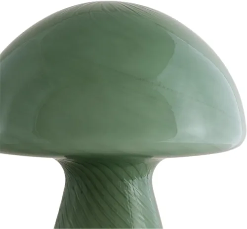Vista 3 de Urban Lifestyle lámpara de mesa de hongo de vidrio rayado verde de 12" moderna y retro, lámpara de mesa para decoración de dormitorio, sala de estar