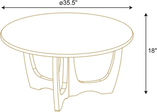 Vista 2 de FINECASA Mesa de centro redonda de madera, patas curvas, muebles, sofá de acento, mesa auxiliar para sala de estar, mesa redonda de madera, 36 x 18