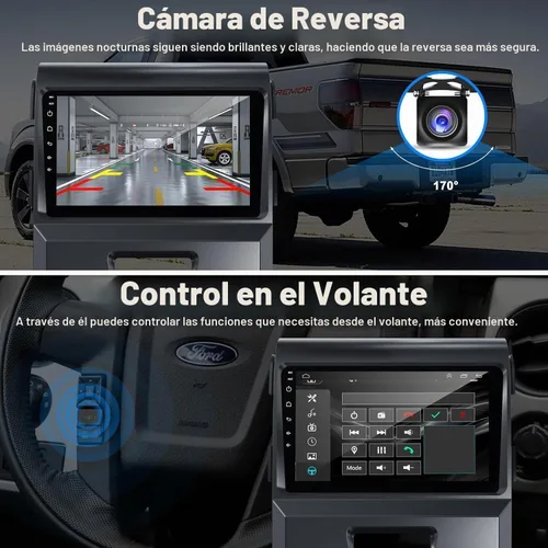 Vista 4 de 4+64 Android 13 para Ford F150 2009-2014 Radio de coche, 9 pulgadas IPS pantalla táctil estéreo del coche con Carplay inalámbrico/Android Auto