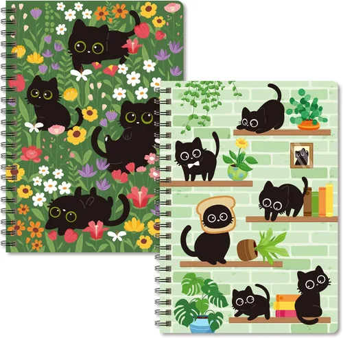 Vista 27 de B1ykin Cuadernos en espiral A5, 2 unidades, 50 hojas, 100 páginas, encuadernados con alambre, regalo de agradecimiento al profesor, cuaderno