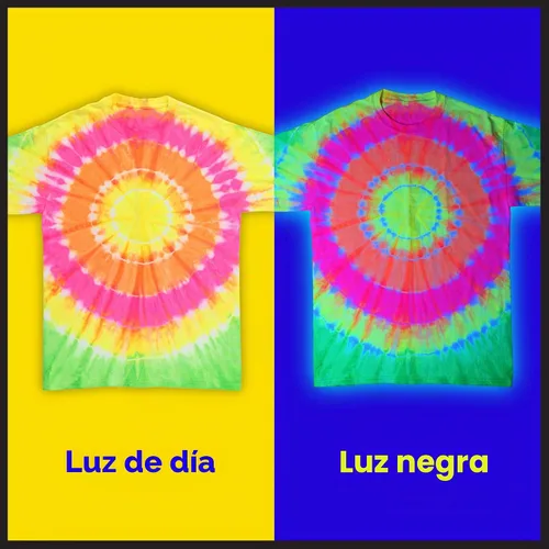 Vista 8 de Tulip Kit de teñido anudado de neones eléctricos, actividad de fiesta, tinte de tela reactiva a la luz negra, verde premezclado, amarillo, naranja