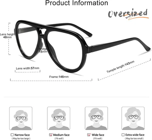 Vista 4 de AMOMOMA Paquete de 3 Gafas de Lectura Aviador Retro Extragrandes para Mujeres y Hombres, Marco Grande Clásico con Filtro de Luz Azul