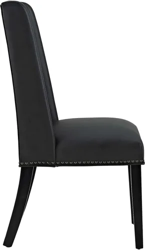 Vista 3 de Modway MO- Baron - Silla de comedor moderna con respaldo alto y tapizada de piel sintética, color negro