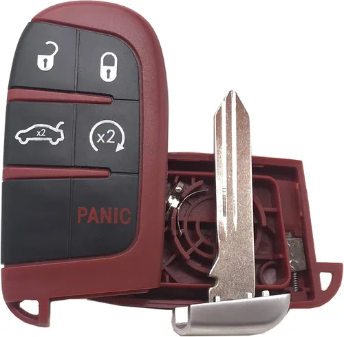 Vista 8 de Carcasa de funda para llave inteligente con control remoto de 5 botones compatible con Jeep Grand Cherokee Dodge Challenger Charger Dart Durango