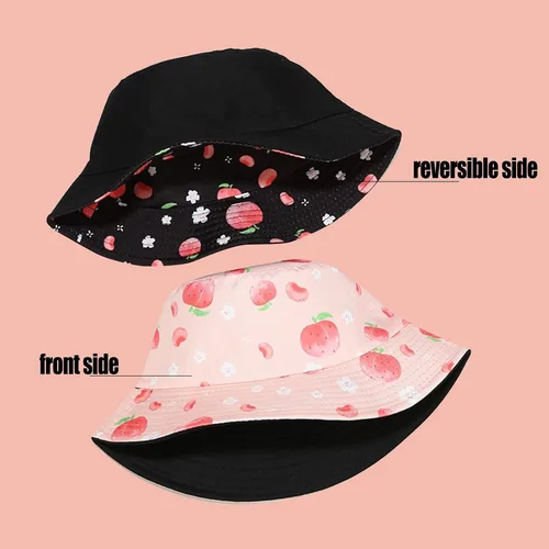 Vista 2 de Gorra unisex de pescador reversible de algodón colorido con protección solar
