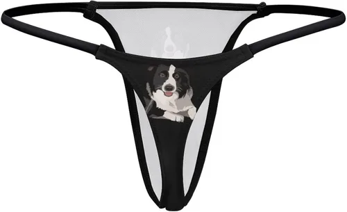 Vista 5 de BAIKUTOUAN Border Collie - Tanga tanga para mujer, braguitas con espalda en T