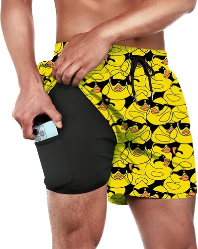 Vista 3 de Bañador para hombre cadena dorada