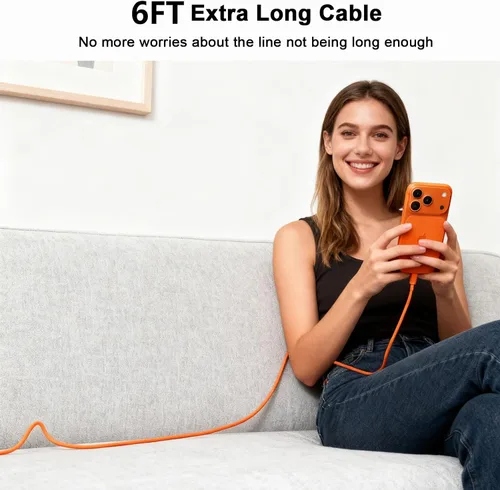 Vista 7 de [Certificado MFi de Apple] Cargador para iPhone 17 Pro Max de carga rápida, paquete de 2 bloques de cargador USB C de 40 W y cable de carga tipo C
