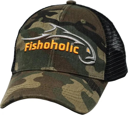 Vista 11 de Fishoholic Gorra de pesca de béisbol Snapback - Malla de camionero de pesca regalo para papá padre