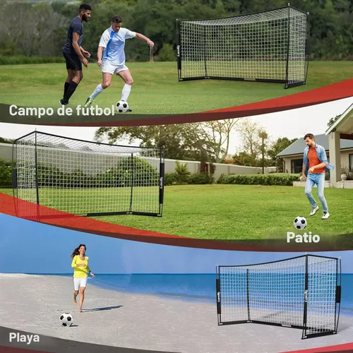 Vista 6 de 12x6 FT Soccer Goal, Portable Backyard Net with Carry Bag & Cones