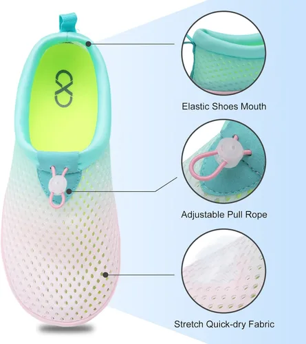 Vista 4 de XIHALOOK Zapatos de agua para mujeres y hombres de secado rápido con cordón para playa, natación, piscina, surf, deportes acuáticos
