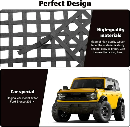 Vista 4 de Hamaca de malla para techo de coche para Ford Bronco 2021-2022 de 4 puertas