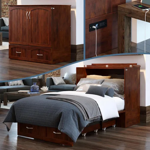 Vista 25 de AFI, Southampton Murphy - Baúl de cama Queen con colchón y cajón de 6 pulgadas, color gris