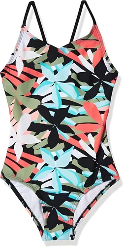 Vista 8 de Kanu Surf Bañador deportivo de una pieza Daisy Beach para niñas Aloha Negro