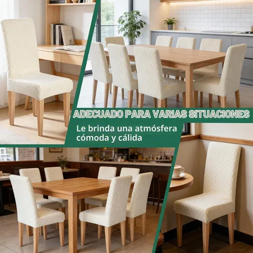 Vista 7 de Dioxide Juego de 4 fundas impermeables para sillas de comedor, fundas elásticas para sillas de comedor, fundas para sillas Parson, extraíbles