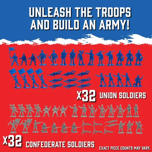 Vista 3 de Figuras de acción de militares de la Guerra Civil, gran cubeta de soldados de la Guerra Civil (más de 100 artículos)