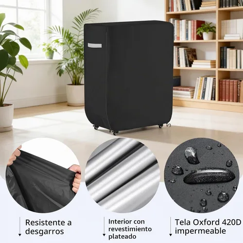 Vista 5 de Funda de cama enrollable resistente, impermeable, universal, plegable, con cremallera, protector a prueba de polvo, 39 pulgadas de largo x 15 Negro