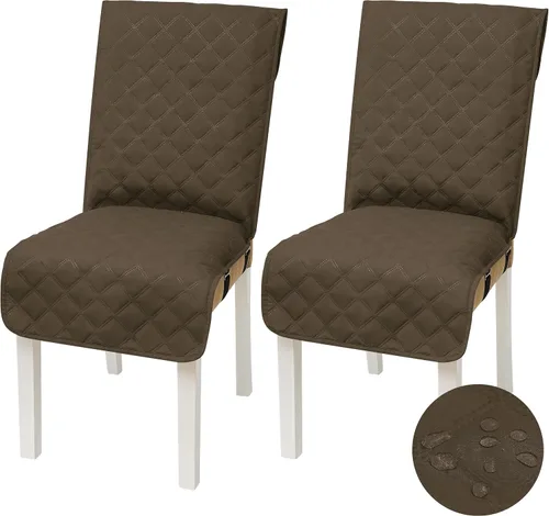 Vista 10 de Yonus Funda impermeable para silla de comedor, funda para silla de oficina, funda resistente al agua para silla de comedor, funda para silla