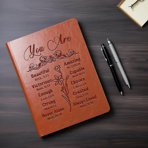 Vista 4 de JOHSBYD Regalos cristianos, cuaderno de cuero, versículo de la Biblia, cuaderno de escritura religiosa para mujeres y hombres, regalo cristiano