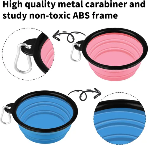 Vista 50 de COOYOO Cuenco plegable para perros, paquete de 2 cuencos plegables para agua para perros y gatos, plato portátil para alimentación de mascotas