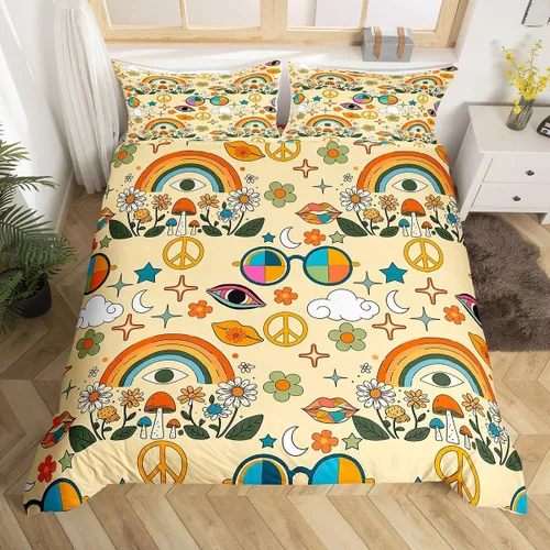 Vista 20 de Juego de funda de edredón con lazo de dibujos animados para niñas, tamaño individual, juegos de ropa de cama de princesa con lazo para niños, 2 Azul