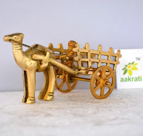 Vista 7 de Aakrati Pieza de exhibición de carrito de camello de latón para sala de estar Decoración del hogar/accesorios decorativos para sala de estar