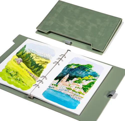 Vista 18 de Libro de bocetos de acuarela Lightwish, 100% algodón sin ácidos, papel de acuarela prensado en frío de 300 gsm/140 lb para artistas, adultos