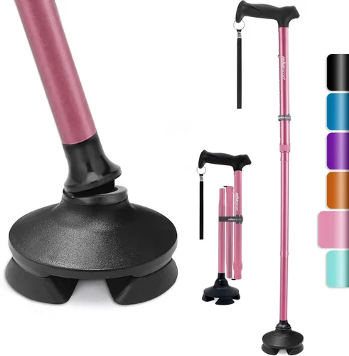 Vista 10 de Rehaescort - Bastón para caminar para hombres y mujeres - Plegable, ajustable, liviano, bastones para equilibrio de personas mayores, se sostiene