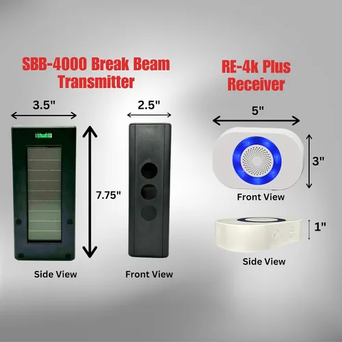 Vista 4 de Dakota Alert SBA-4k Plus - Kit de alarma solar para entrada de viga de rotura - largo alcance, al aire libre, resistente a la intemperie, alcance