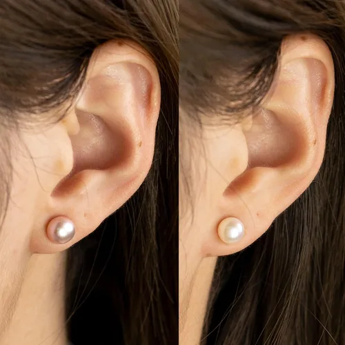 Vista 2 de Aretes de perlas para mujer, juego de tachuelas AAA de agua dulce, hipoalergénicos, de plata de ley, paquete múltiple