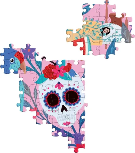 Vista 4 de eeBoo: Piece and Love Viva la Vida Frida Kahlo - Rompecabezas cuadrado de 1000 piezas para adultos, rompecabezas para adultos y familias, piezas