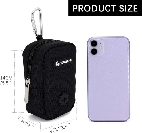 Vista 5 de Bolsa de golosinas para perros, soporte para bolsas de excrementos de perro para correas, contenedor de aperitivos para mascotas con bolsa