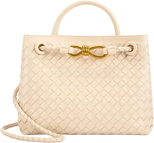 Vista 12 de Woven Tote Bag for Women Leather Shoulder Handbag Designer Top Handle Purses