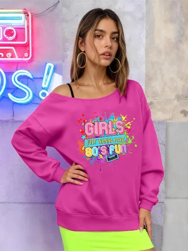 Vista 2 de Women's Off Shoulder Sweatshirt