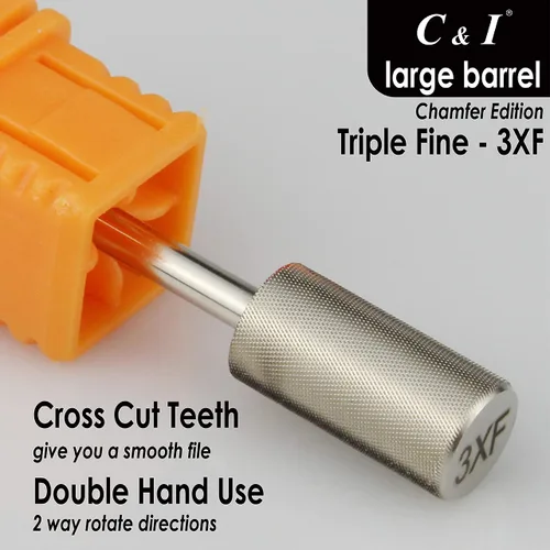 Vista 4 de C & I Broca de uñas de barril grande, edición chaflán, archivo electrónico profesional para máquina de lima de uñas, diseñada para quitar geles