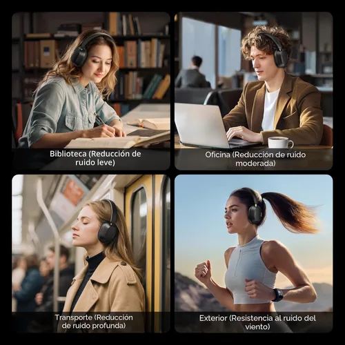 Vista 9 de UGREEN HiTune Max5c Auriculares inalámbricos sobre la oreja, ANC híbrido, tiempos de reproducción 75H Hi-Res LDAC, Spatial Audio, Bluetooth 5.4