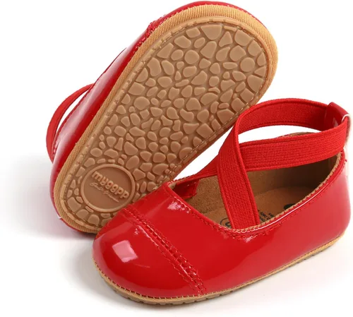 Vista 4 de GAISUMMI Zapatos planos Mary Jane para bebés y niñas, con suela de goma suave antideslizante, zapatos de vestir de princesa