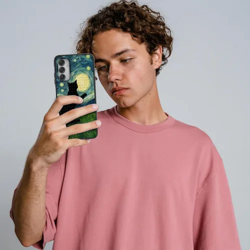 Vista 7 de Funda protectora resistente de doble capa para Samsung A14 5G (parte trasera con textura antideslizante), TPU suave a prueba de golpes, para Samsung