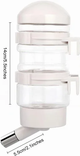 Vista 2 de Dispensador de agua para perreras, sin goteo, contenedor de botella de agua ABS sin BPA 16oz para animales pequeños