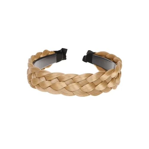 Vista 8 de Diadema trenzada de pelo sintético, aro de pelo clásico, grueso, ancho, trenzado, peluca de trenzas esponjosas, accesorio de belleza para mujeres