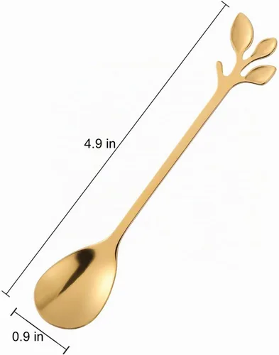 Vista 2 de dcieiosul - Cucharas de café expreso de acero inoxidable chapadas en oro, vajilla de cubiertos, cucharaditas de postre, cucharas de sopa pequeñas