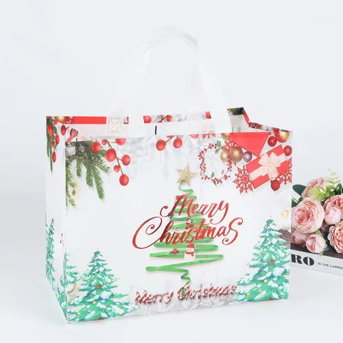 Vista 3 de Venforze 36 bolsas reutilizables de Navidad, bolsas de regalo no tejidas, 12.8 x 9.8 x 6.7 pulgadas